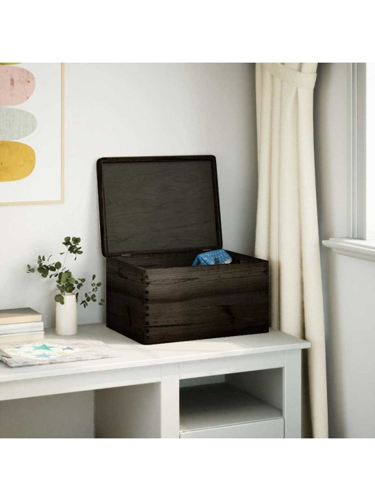 Dřevěná box s víkem a držadly 40x30x23 cm masivní borové dřevo