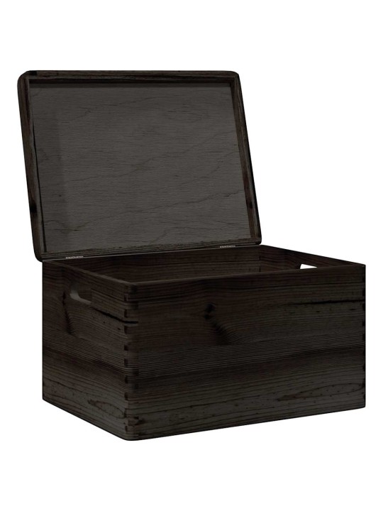Dřevěná box s víkem a držadly 40x30x23 cm masivní borové dřevo