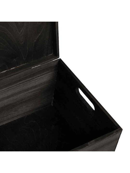 Dřevěná box s víkem a držadly 40x30x23 cm masivní borové dřevo