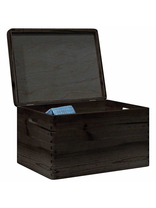 Dřevěná box s víkem a držadly 40x30x23 cm masivní borové dřevo