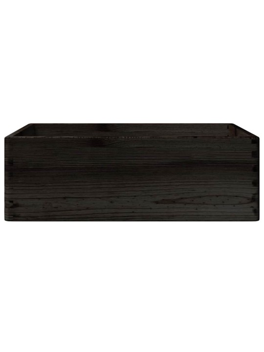 Dřevěná box s úchytkami černá 40x30x13 cm masivní borové dřevo