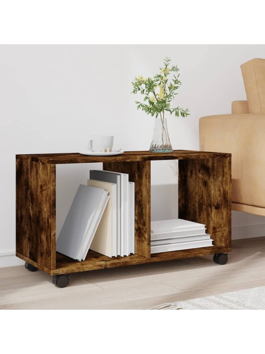 Skříňka na kolečkách kouřový dub 72x33x42,5 cm kompozitní dřevo