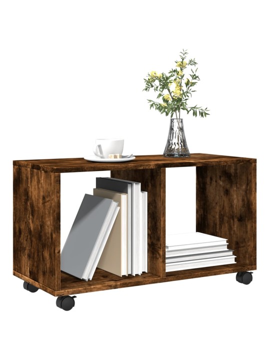 Skříňka na kolečkách kouřový dub 72x33x42,5 cm kompozitní dřevo