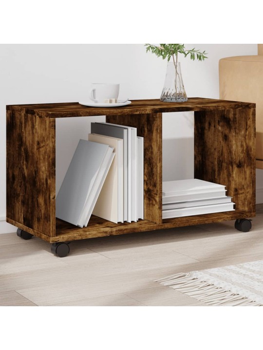 Skříňka na kolečkách kouřový dub 72x33x42,5 cm kompozitní dřevo
