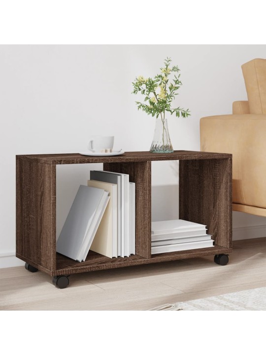 Skříňka na kolečkách hnědý dub 72x33x42,5 cm kompozitní dřevo