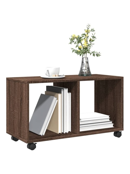 Skříňka na kolečkách hnědý dub 72x33x42,5 cm kompozitní dřevo