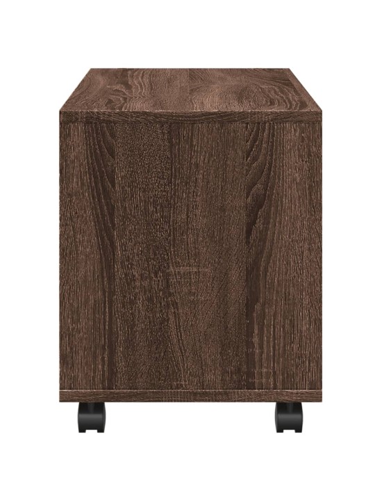 Skříňka na kolečkách hnědý dub 72x33x42,5 cm kompozitní dřevo