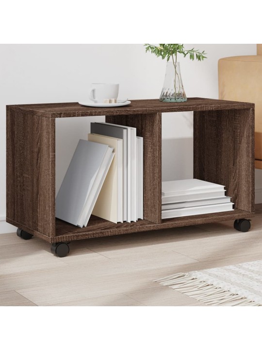 Skříňka na kolečkách hnědý dub 72x33x42,5 cm kompozitní dřevo