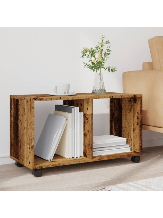 Skříňka na kolečkách old wood 72x33x42,5 cm kompozitní dřevo