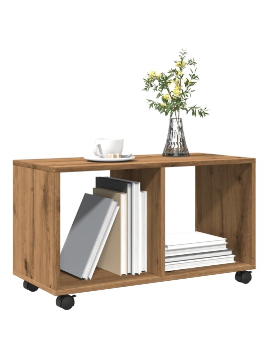 Skříňka na kolečkách dub artisan 72x33x42,5 cm kompozitní dřevo