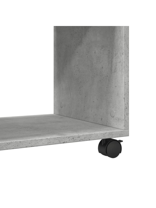 Odkládací stolek na kolečkách betonově šedý 70x35x60cm kompozit