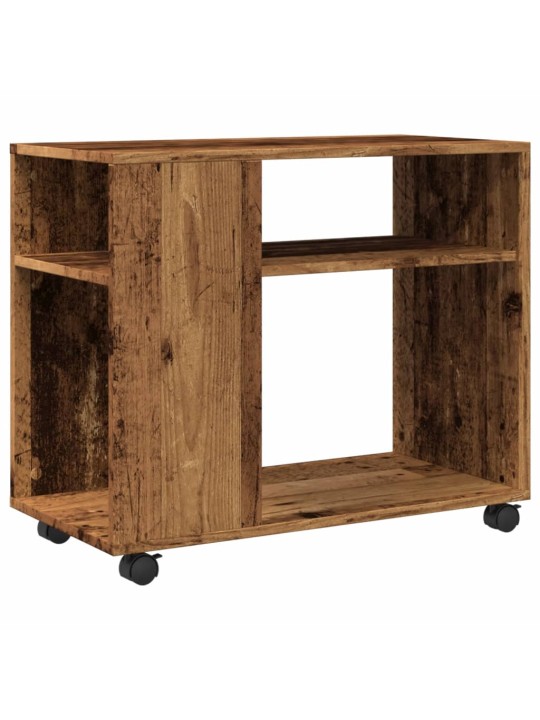 Odkládací stolek na kolečkách old wood 70x35x60 cm kompozit
