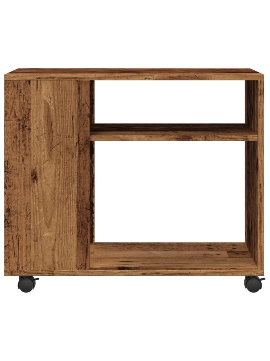 Odkládací stolek na kolečkách old wood 70x35x60 cm kompozit