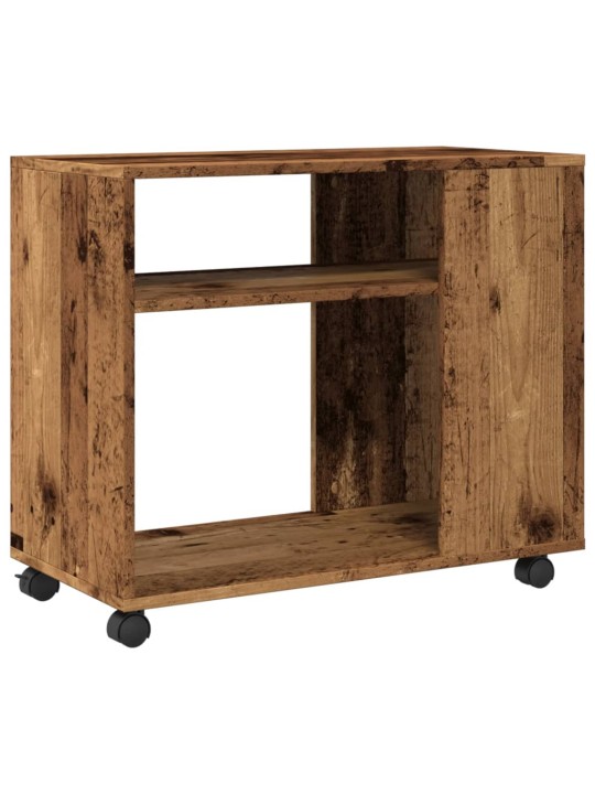 Odkládací stolek na kolečkách old wood 70x35x60 cm kompozit