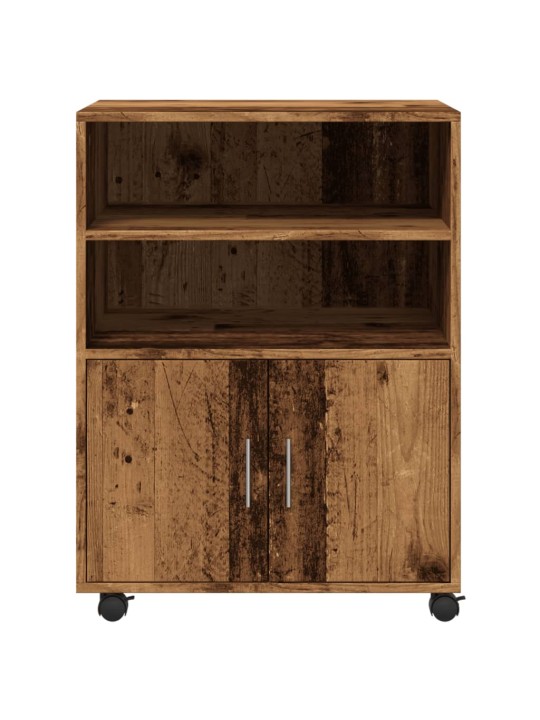 Skříňka na kolečkách old wood 60x48x81 cm kompozitní dřevo
