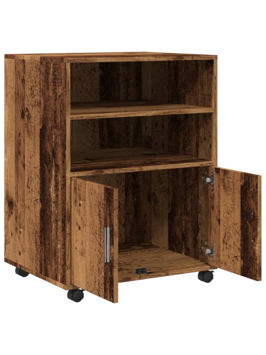Skříňka na kolečkách old wood 60x48x81 cm kompozitní dřevo