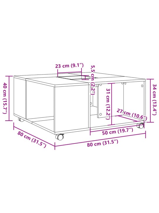 Konferenční stolek bílý 80 x 80 x 40 cm kompozitní dřevo