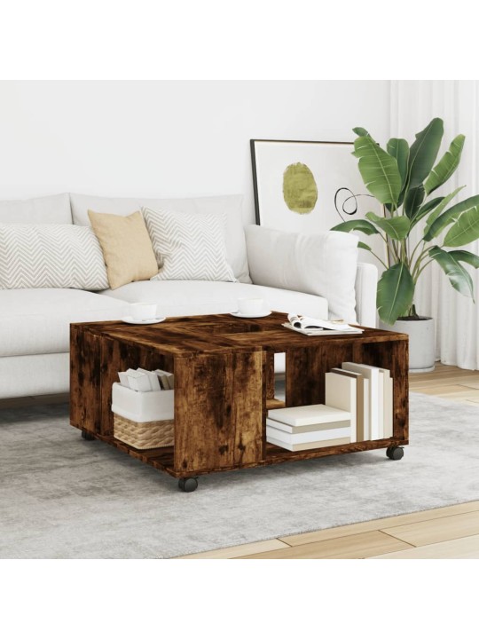Konferenční stolek kouřový dub 80 x 80 x 40 cm kompozitní dřevo