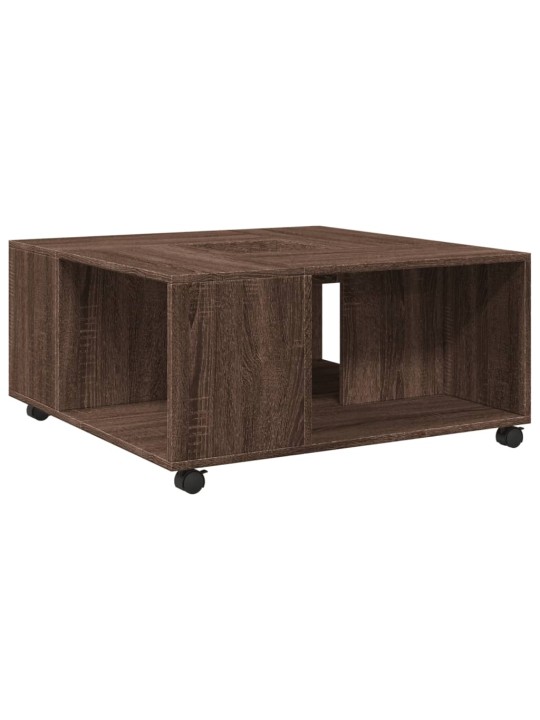 Konferenční stolek hnědý dub 80 x 80 x 40 cm kompozitní dřevo