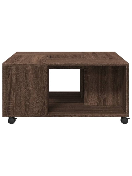 Konferenční stolek hnědý dub 80 x 80 x 40 cm kompozitní dřevo