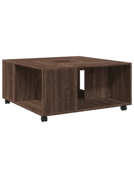 Konferenční stolek hnědý dub 80 x 80 x 40 cm kompozitní dřevo
