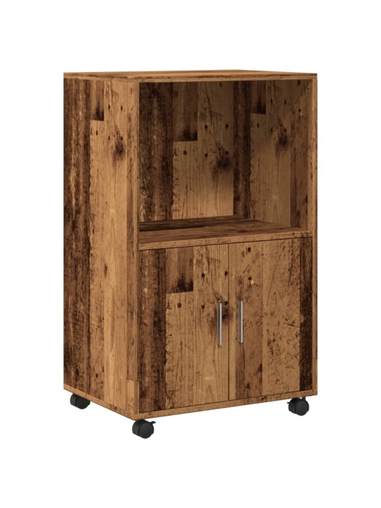 Skříňka na kolečkách old wood 55 x 40 x 91 cm kompozitní dřevo