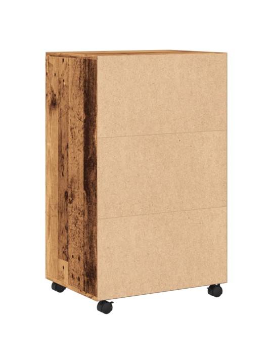 Skříňka na kolečkách old wood 55 x 40 x 91 cm kompozitní dřevo