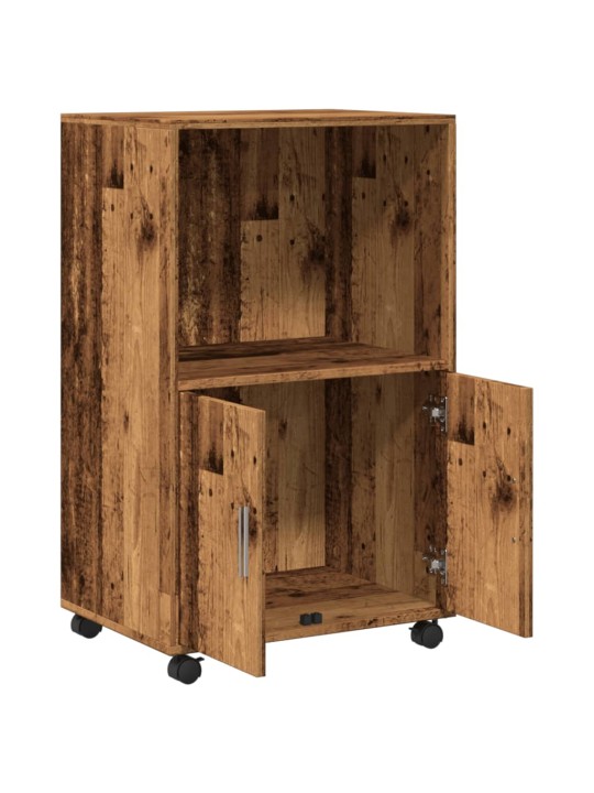 Skříňka na kolečkách old wood 55 x 40 x 91 cm kompozitní dřevo