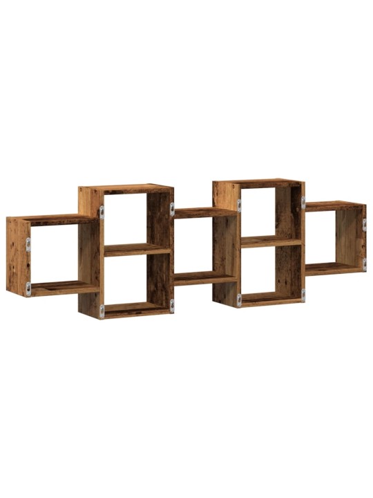 Nástěnná police old wood 129 x 18 x 42 cm kompozitní dřevo