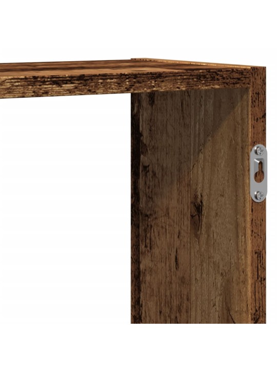 Nástěnná police old wood 129 x 18 x 42 cm kompozitní dřevo
