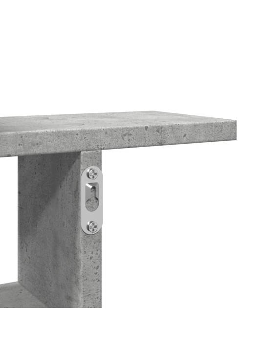 Nástěnné police 2 ks betonově šedé 38x12x38 cm kompozitní dřevo