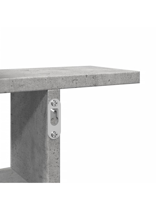 Nástěnné police 2 ks betonově šedé 50x12x50 cm kompozitní dřevo