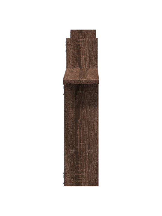Nástěnné police 2 ks hnědý dub 50x12x50 cm kompozitní dřevo