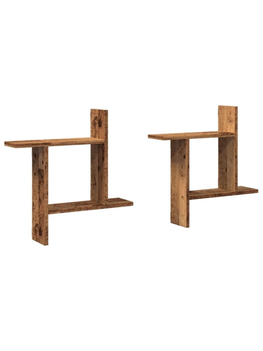 Nástěnné police 2 ks old wood 50 x 12 x 50 cm kompozitní dřevo