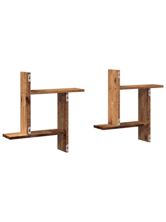 Nástěnné police 2 ks old wood 50 x 12 x 50 cm kompozitní dřevo