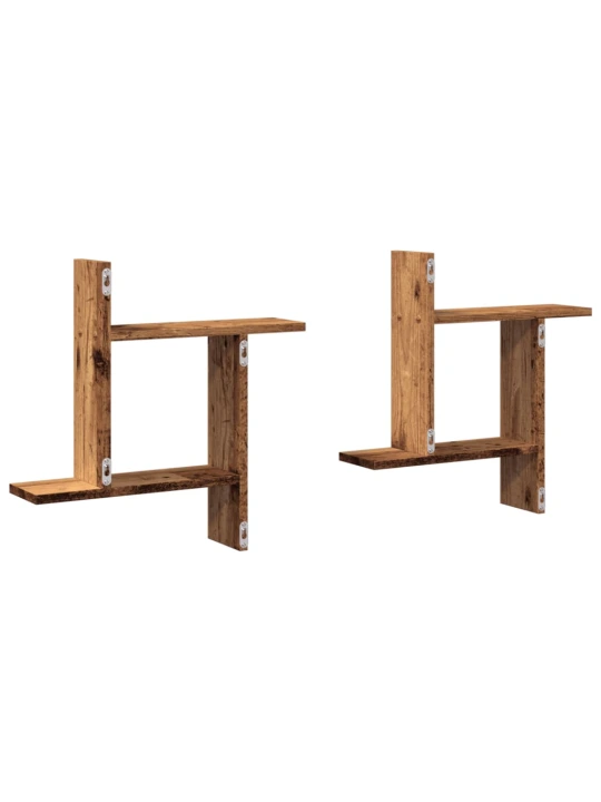 Nástěnné police 2 ks old wood 50 x 12 x 50 cm kompozitní dřevo