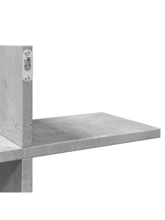 Nástěnná police betonově šedá 124,5x18x60,5 cm kompozitní dřevo