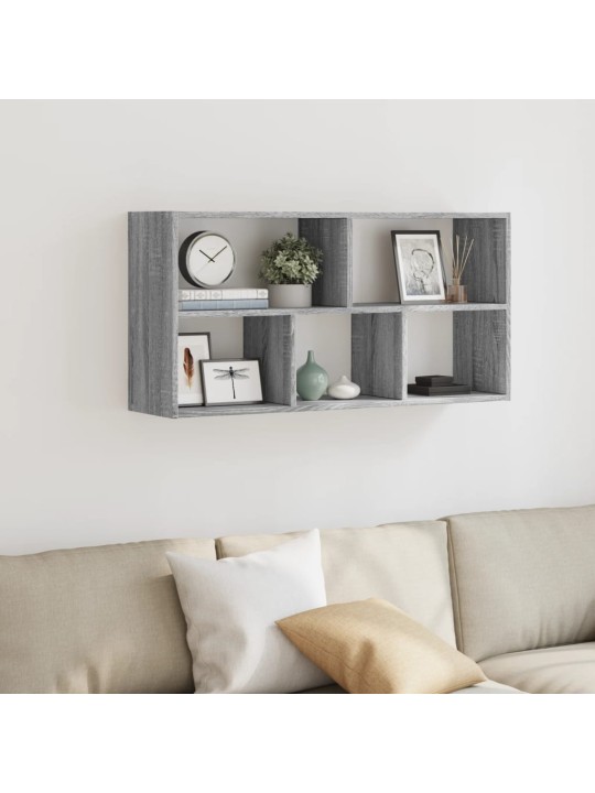 Nástěnná police šedá sonoma 100 x 25 x 50 cm kompozitní dřevo