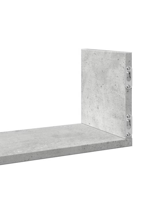 Nástěnné police 3 ks betonově šedé 58x18x18 cm kompozitní dřevo