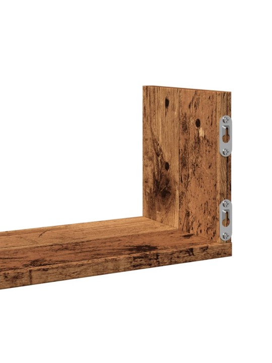 Nástěnné police 3 ks old wood 58 x 18 x 18 cm kompozitní dřevo