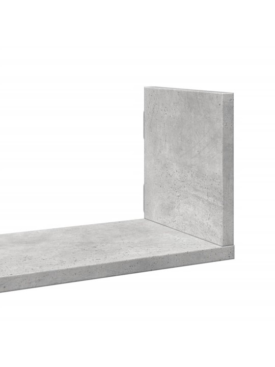 Nástěnné police 3 ks betonově šedé 80x18x18 cm kompozitní dřevo