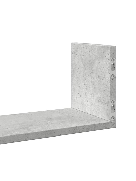 Nástěnné police 3 ks betonově šedé 80x18x18 cm kompozitní dřevo