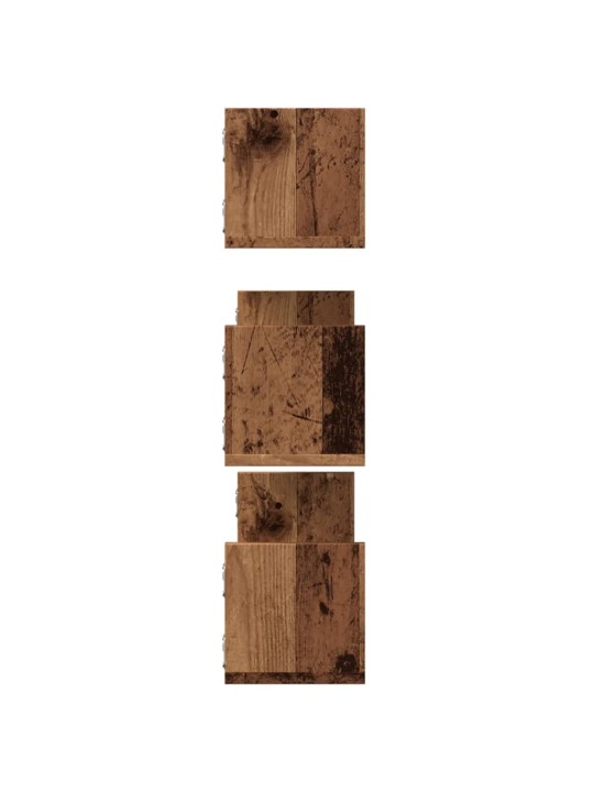 Nástěnné police 3 ks old wood 80 x 18 x 18 cm kompozitní dřevo