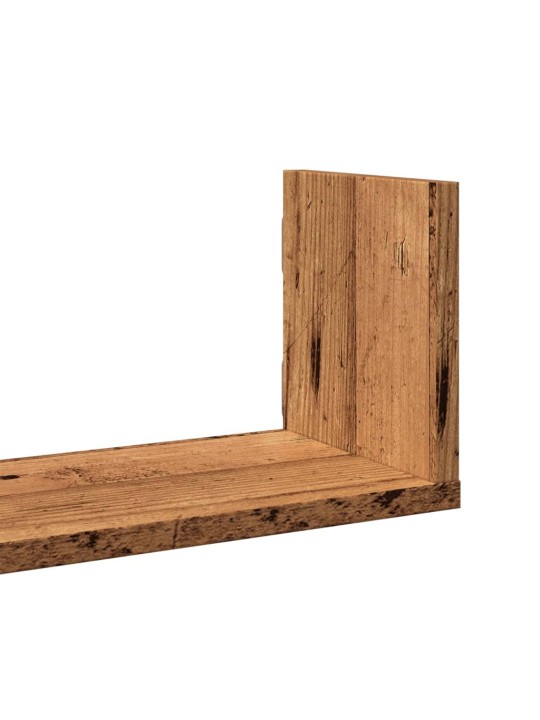 Nástěnné police 3 ks old wood 80 x 18 x 18 cm kompozitní dřevo
