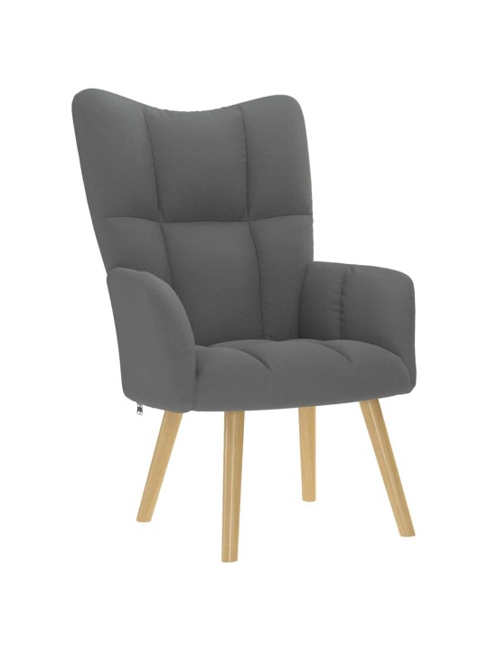Relaxační křeslo s podnožkou tmavě šedé textil