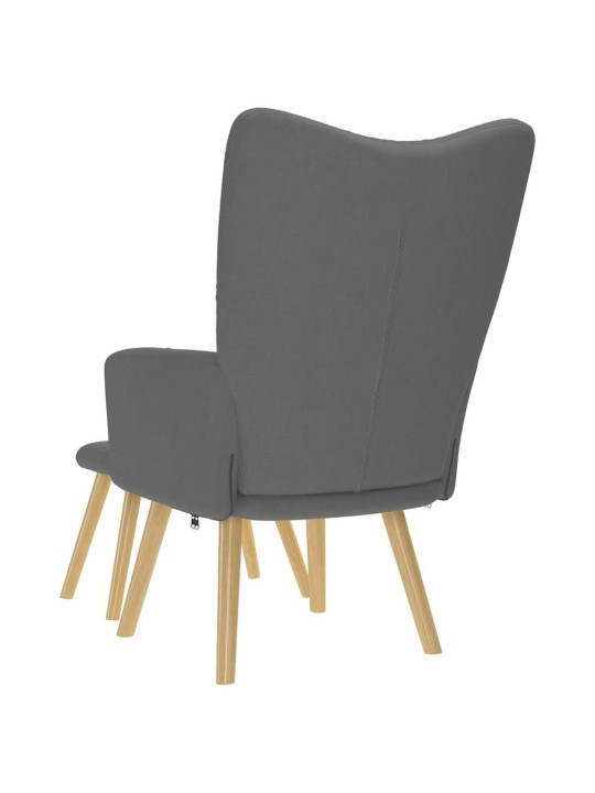 Relaxační křeslo s podnožkou tmavě šedé textil