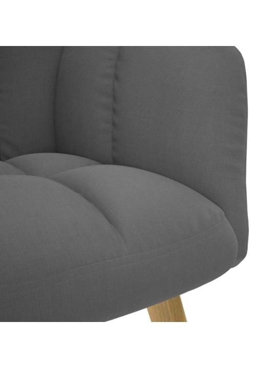 Relaxační křeslo s podnožkou tmavě šedé textil