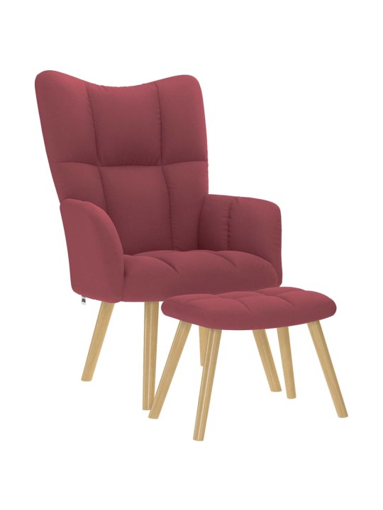 Relaxační křeslo s podnožkou vínové textil