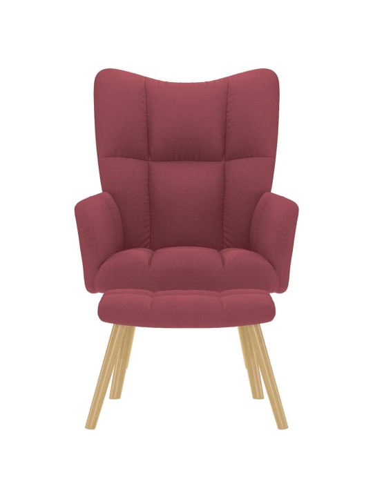 Relaxační křeslo s podnožkou vínové textil