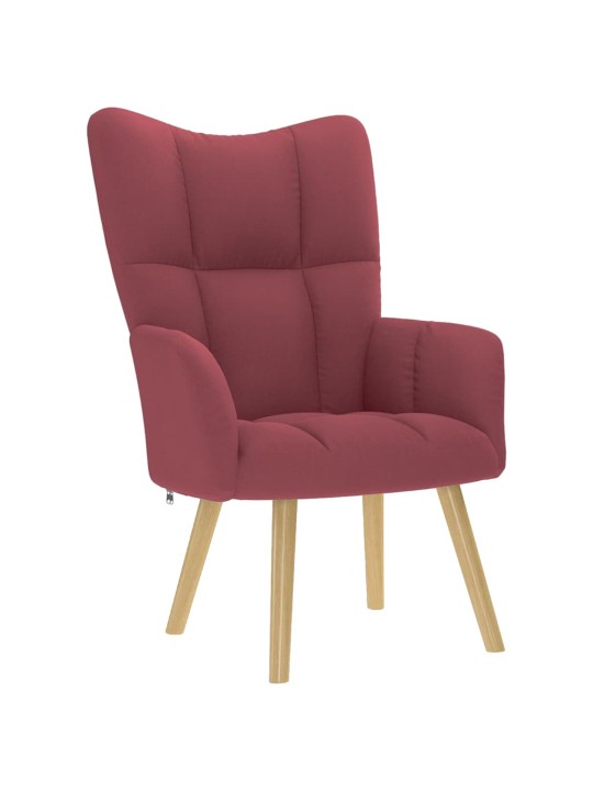 Relaxační křeslo s podnožkou vínové textil